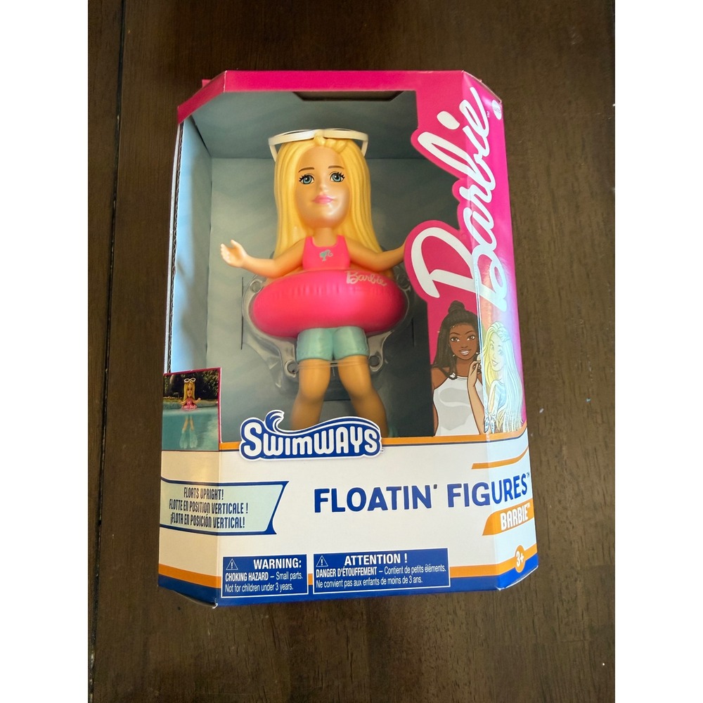 Swimways Barbie Floatin' Figures Blonde Doll Pink Inner Tube Pool Bath Toy NEW